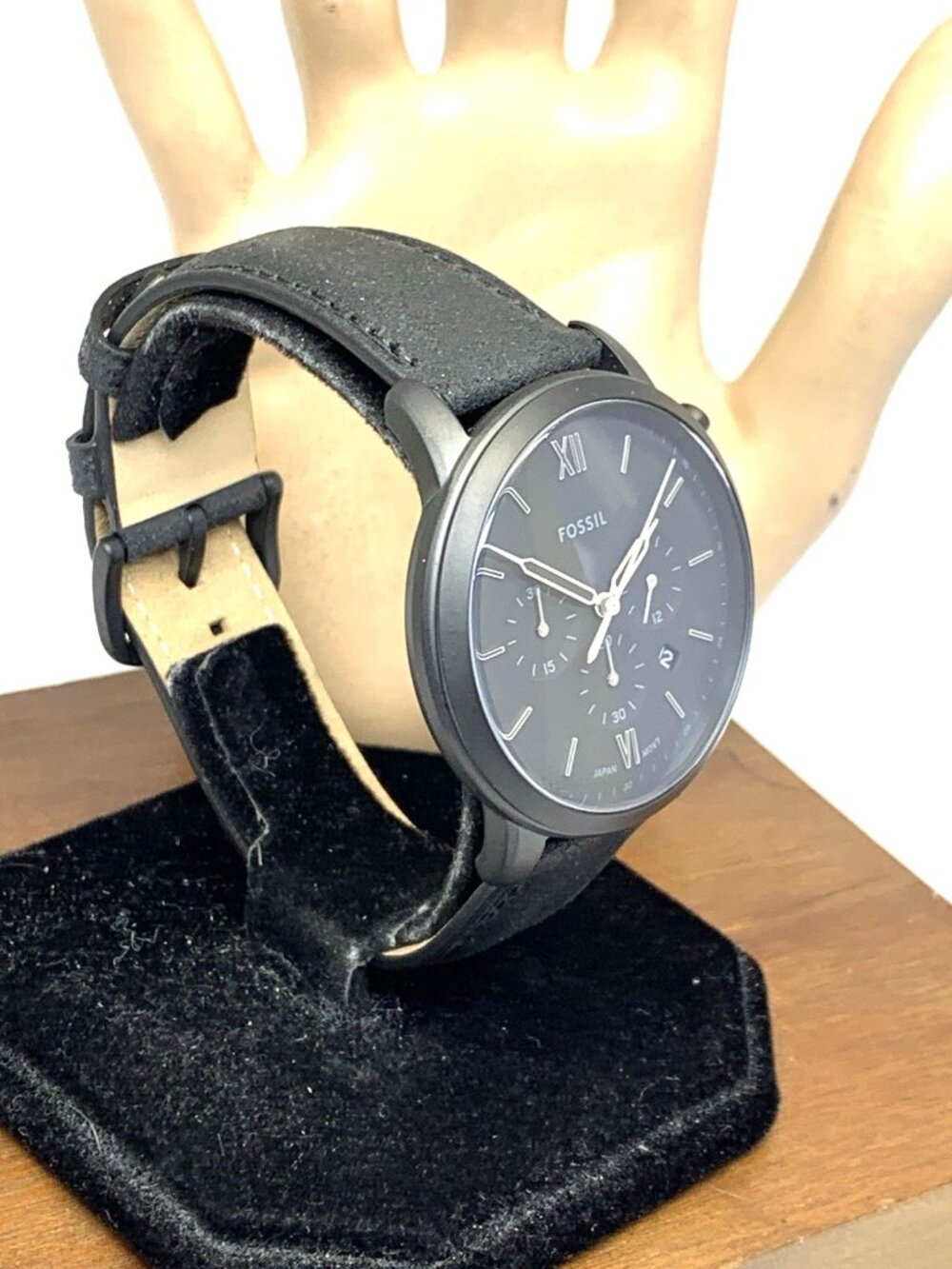 Fossil Men's Watch JR1354 Nate Quartz Chronograph Black Dial Leather Strap 50mm - Picture 14 of 14